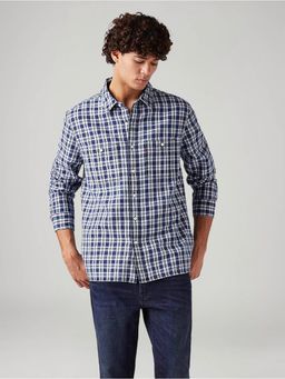 Levi's - Men Blue Cotton Collar Neck Shirt