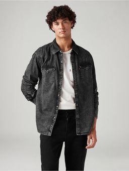 Levi's - Men Charcoal Cotton Collar Neck Shirt