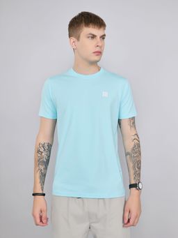 Rock.it - Men Blue Cotton Blend Round Neck T-Shirt