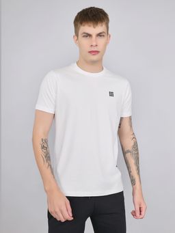 Rock.it - Men White Cotton Blend Round Neck T-Shirt