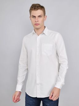 Monte Carlo - Men White Cotton Collar Neck Shirt