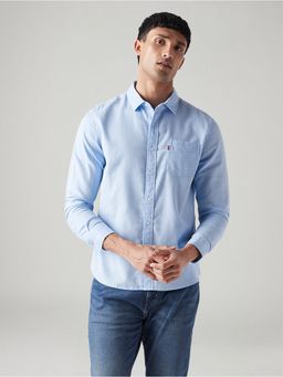 Levi's - Men Blue Cotton Collar Neck Shirt