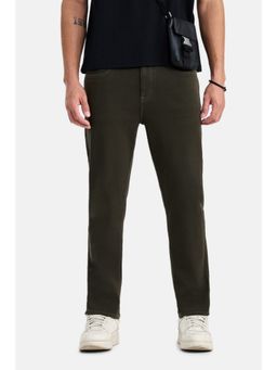 Snitch - Men Olive Cotton Blend Jeans