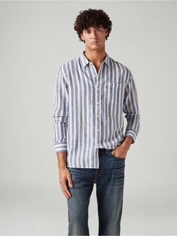 Levi's - Men White Linen Collar Neck Shirt
