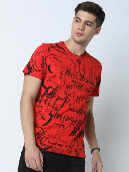 Huetrap - Mens Red Short Sleeve T-Shirt