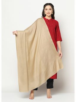 La Vastraa - Beige Solid Wool Shawl