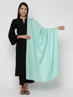 La Vastraa - Sea Green Solid Wool Shawl