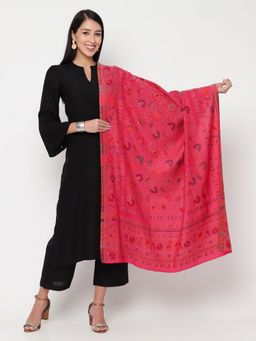 La Vastraa - Pure Wool Pink Kani Woven Shawl