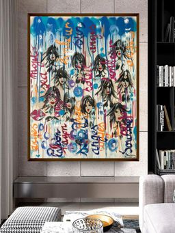 The Art House - White Brown Abstract Printed Painting Wall Art