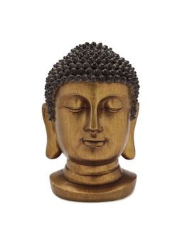 Pure Home + Living - Antique Gold Polyresin Buddha Head with Round Base