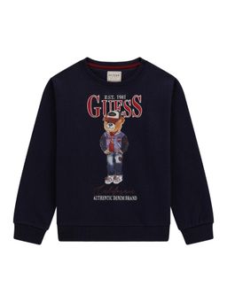 Guess - Cotton Printed Navy Blue Sweatshirt for Boys