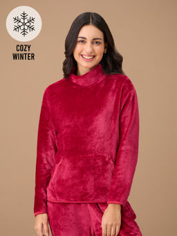 Nykd by Nykaa - Luxe Fur Sweatshirt - NYS122 - Red