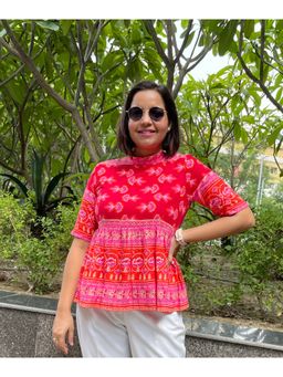 Label Tanvee - Red Fit and Flair Top