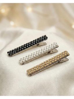 FUNKRAFTS - Girls Crystal Embellished Hair Clips - Multi-Color (Pack of 3) (7-12 Years)