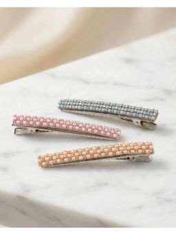 FUNKRAFTS - Girls Crystal Embellished Hair Clips - Multi-Color (Pack of 3) (7-12 Years)