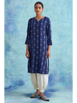 Folksong - Dark Blue Hand Block Print Kurta