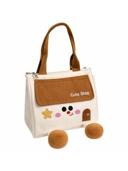 House of Quirk - Brown Thermal Lunch Tote Bag with Large Capacity for Office (M)