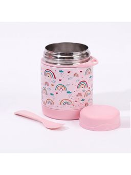House of Quirk - Pink Baby Feeding Bowl with Spoon Thermal Food Container (M)