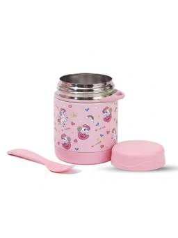 House of Quirk - Pink Baby Feeding Bowl with Spoon Thermal Food Container (M)