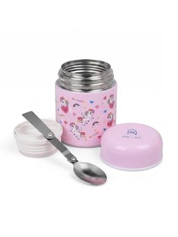 House of Quirk - Pink Baby Feeding Bowl with Spoon Thermal Food Container (M)