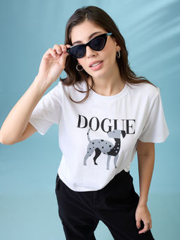 Globus - Women White Round Neck T-Shirt