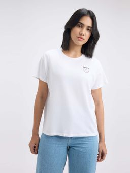 Pepe Jeans - Women White Back Print Short Sleeve T-Shirt