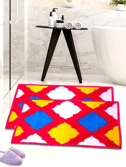 Athom Living - Pink Trendz Easy Home Designer Soft Anti Slip Bath Mats (Pack Of 2) (M)
