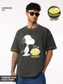 The Souled Store - Official Peanuts: Lemons Men Oversized T-Shirts