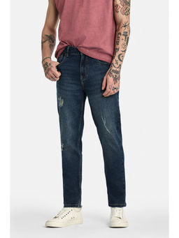 Snitch - Men Indigo Cotton Blend Tapered Fit jeans