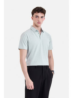 Snitch - Men Grey Nylon/Spandex Regular Fit Polo T-shirt