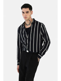 Snitch - Men Black Viscose Regular Fit Shirt