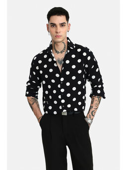Snitch - Men Black Viscose Regular Fit Shirt