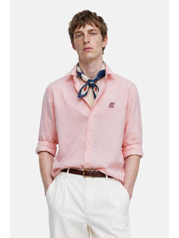 Snitch - Men Pink Lyocell Regular Fit Shirt