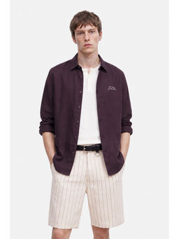 Snitch - Men Burgundy Lyocell Regular Fit Shirt