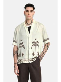Snitch - Men Yellow Viscose Oversized Shirt
