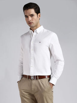 Tommy Hilfiger - Men White Cotton Regular Fit Shirt