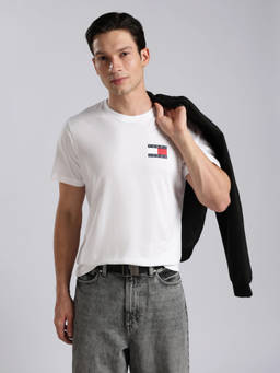 Tommy Hilfiger - Men White Cotton Slim Fit T-Shirt