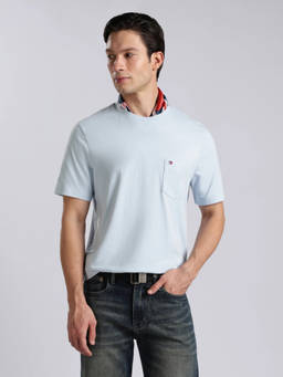Tommy Hilfiger - Men Blue Cotton Regular Fit T-Shirt