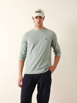 The Bear House - Men Green Cotton Regular Fit T-shirt