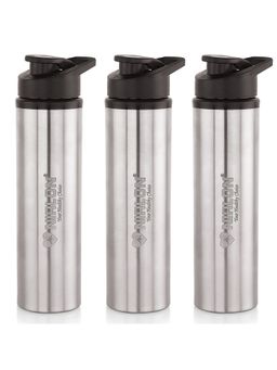 Nirlon - Eco Sipper Stainless Steel Single Wall Water Bottle, 900 Ml, (Pack of 3)