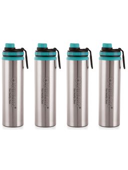 Nirlon - Eco Star Stainless Steel Water Bottle 900Ml Green Colour (Pack of 4)