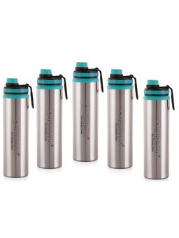 Nirlon - Eco Star Stainless Steel Water Bottle 900Ml Green Colour (Pack of 5)
