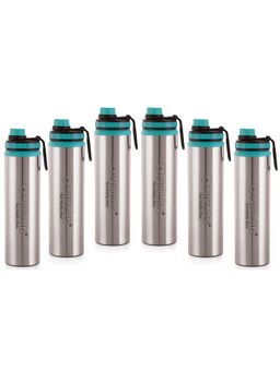 Nirlon - Eco Star Stainless Steel Water Bottle 900Ml Green Colour (Pack of 6)