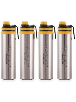 Nirlon - Eco Star Stainless Steel Water Bottle 900Ml Yellow Colour (Pack of 4)