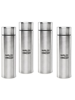 Nirlon - Stainless Steel Single Wall Water Bottle pure (Pack of 4) (Fb_Jeet)