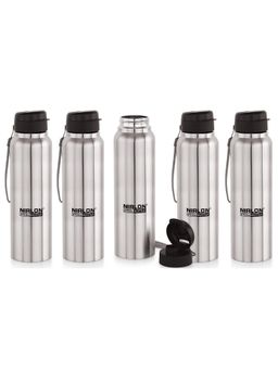 Nirlon - Superb Flip Stainless Steel Single Wall Sipper Water Bottle-Silver [1000Ml]