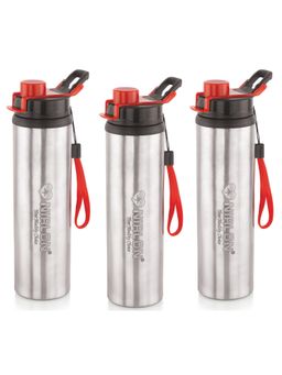Nirlon - Tranzy Sipper 900Ml Stainless Steel Single Wall Water Bottle (Pack of 3)