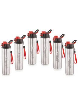 Nirlon - Tranzy Sipper 900Ml Stainless Steel Single Wall Water Bottle (Pack of 6)