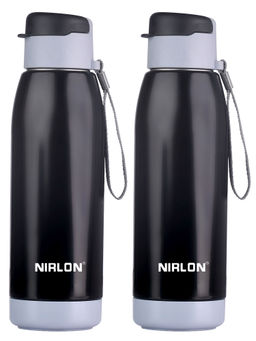 Nirlon - Electro Pu Insulated Stainless Steel Inner Side (Pack of 2), 750Ml Water Bottle