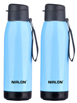 Nirlon - Electro Pu Insulated Stainless Steel Inner Side (Pack of 2), 750Ml Water Bottle